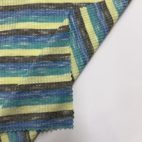 Nylon Poliéster Rayón Stretch Ponte Roma Milano Rib Tejidos de punto con estampado de rayas teñidos de hilo teñido liso