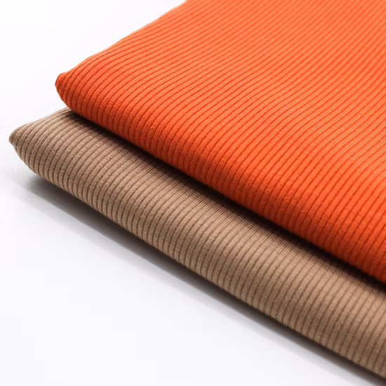 Nuevo diseño tejido de rayón spandex polivinílico sostenible 5X2 Rib tejido elástico teñido de hilo para trajes de baño